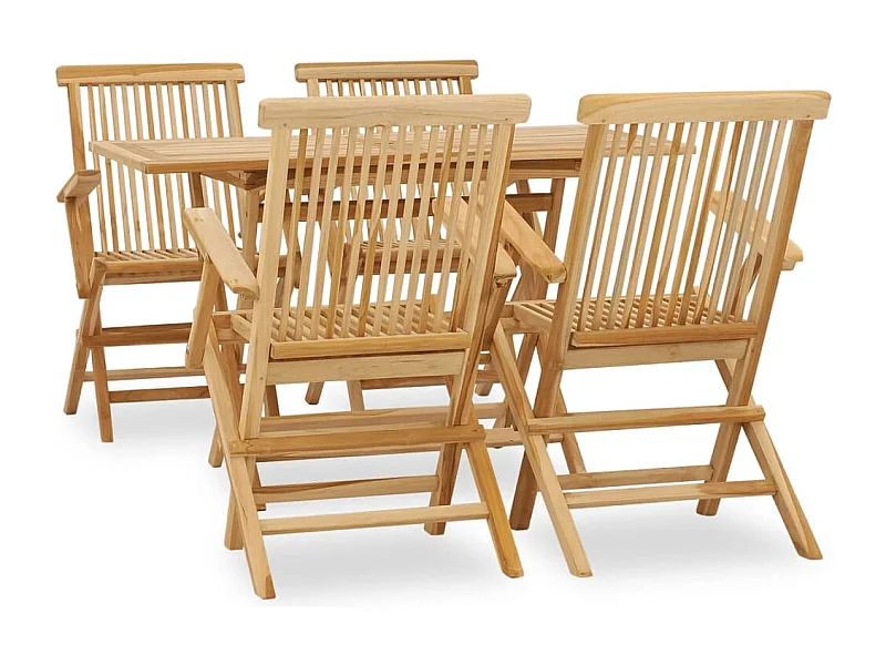 Garden Furniture -  Ensemble à manger d'extérieur 5pcs Bois solide de teck