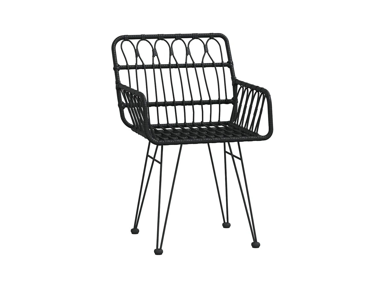 Arkadelphia  Ensemble à manger de jardin 5 pcs Noir Résine tressée