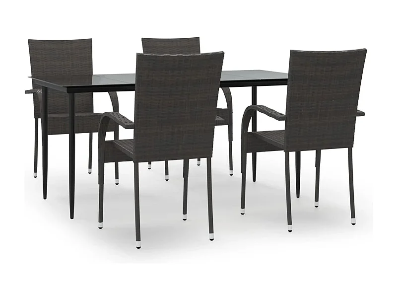 Boiling Springs  5-delige Tuinset poly rattan bruin