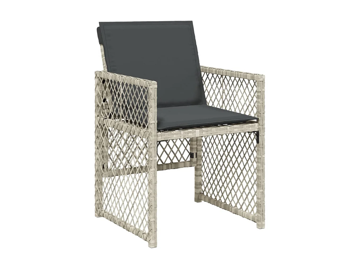 Lubbeek  Ensemble à manger de jardin 11pcs avec coussins gris poly rotin