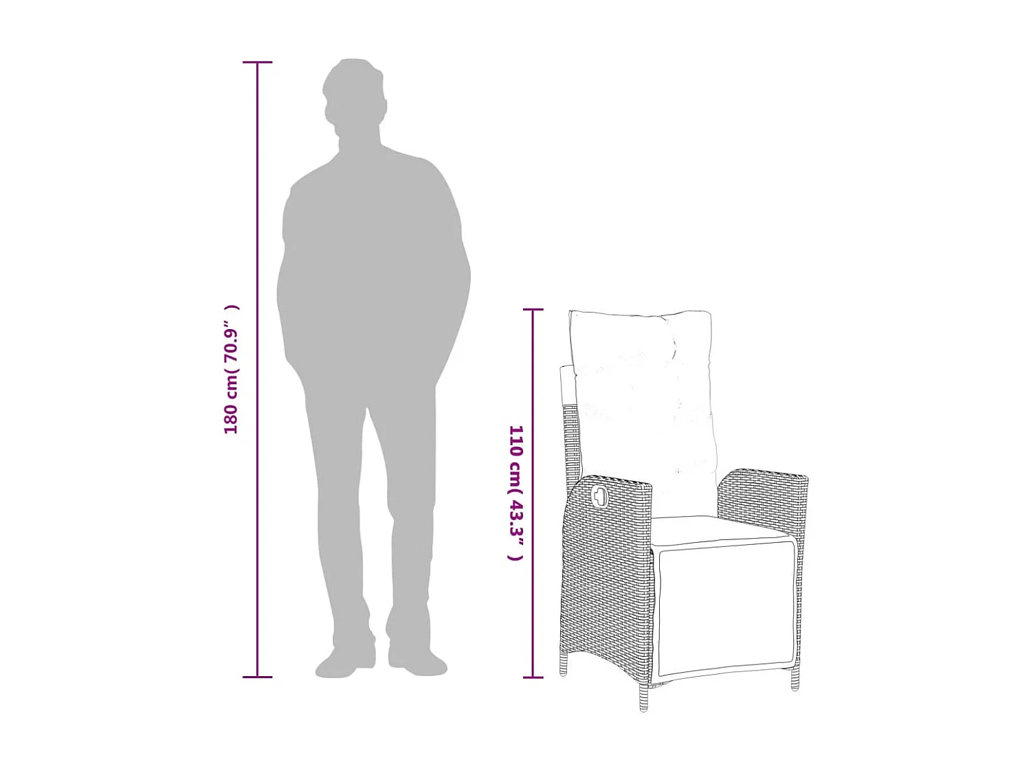 Anselm  7-delige Tuinset met kussens poly rattan gemengd beige