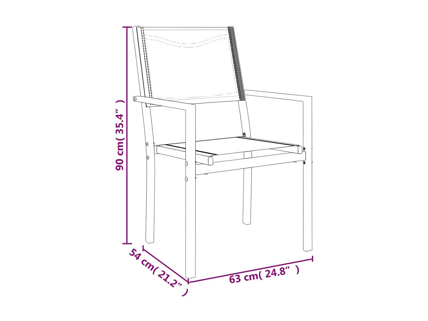 Wernar  Ensemble à manger de jardin 3 pcs noir textilène et acier