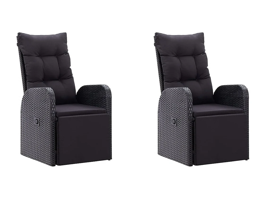 Qalren  Ensemble à manger de jardin 5 pcs Noir