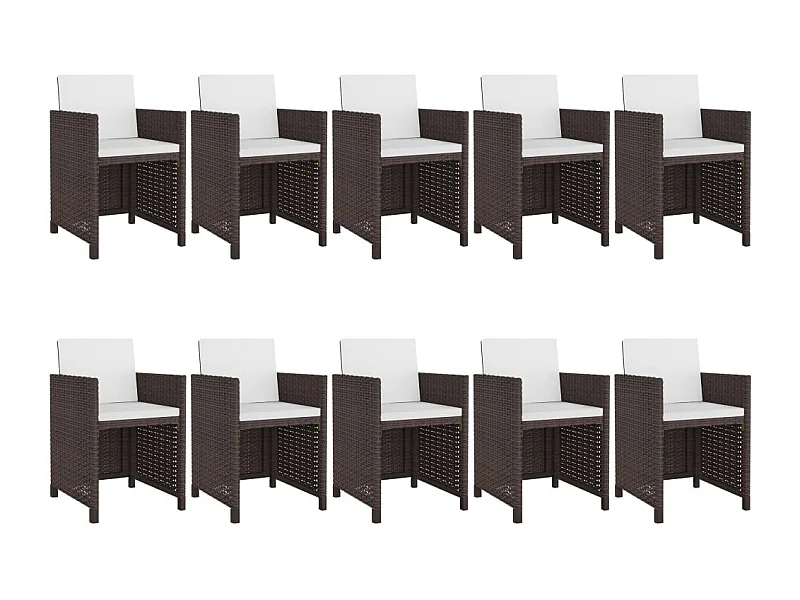 Kyllar  11-delige Tuinset met kussens poly rattan bruin