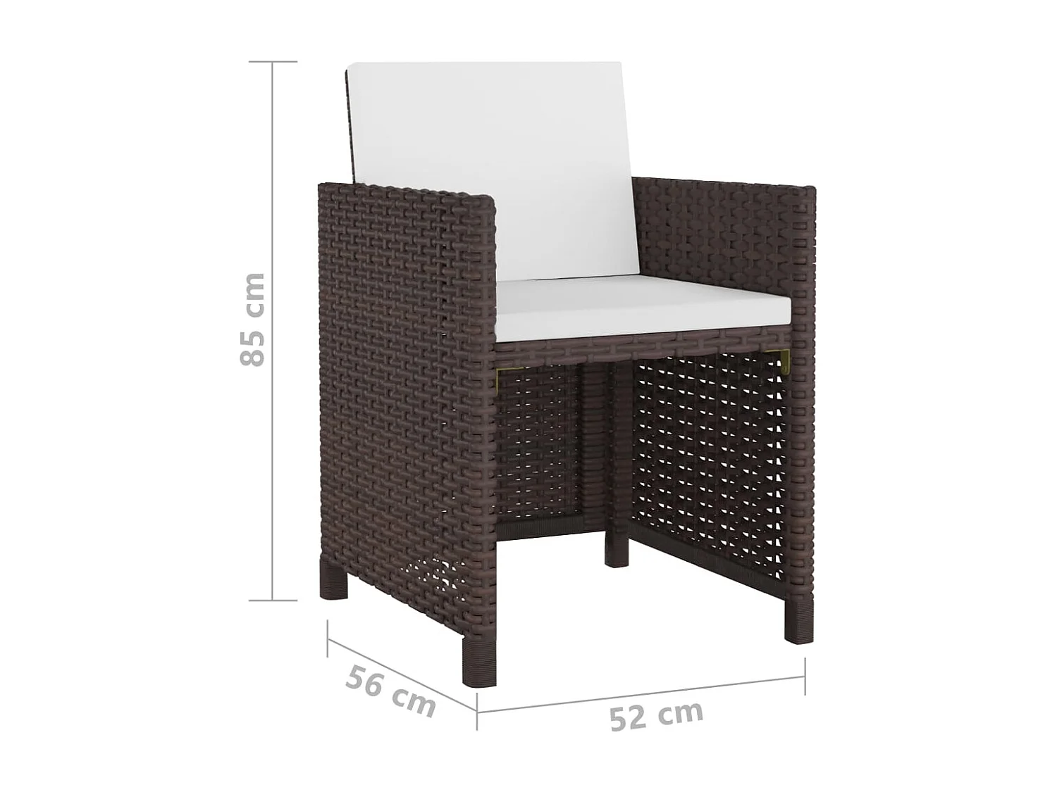 Kyllar  11-delige Tuinset met kussens poly rattan bruin