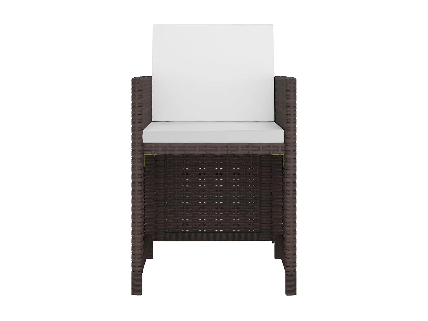 Kyllar  Set comedor de jardín 11 pzas y cojines ratán sintético marrón