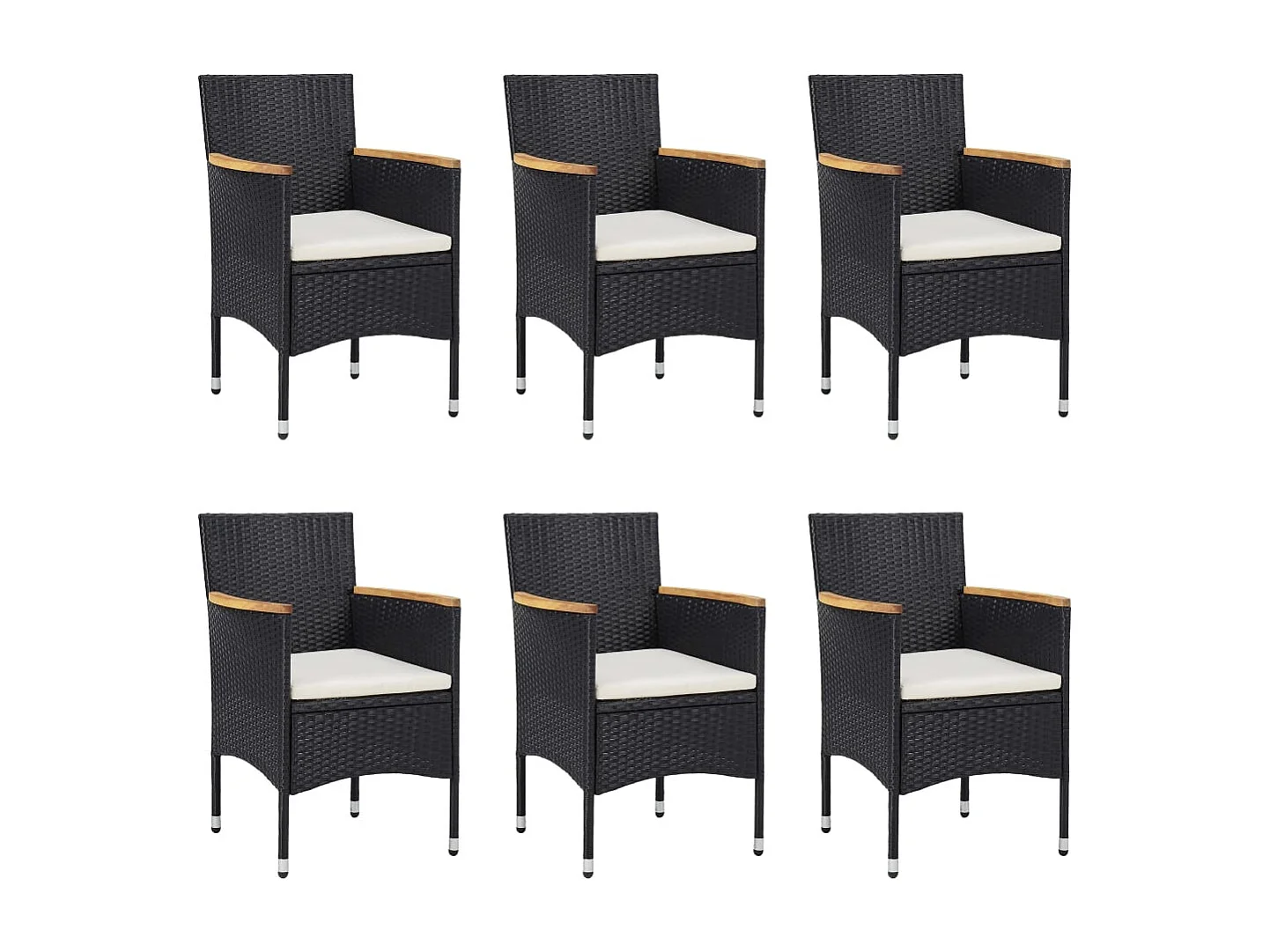 Solgunn  Ensemble à manger de jardin 7 pcs Résine tressée Noir