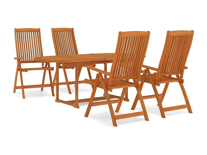 Kurt Alan  Juego de comedor para jardín 5 pzas madera maciza de eucalipto