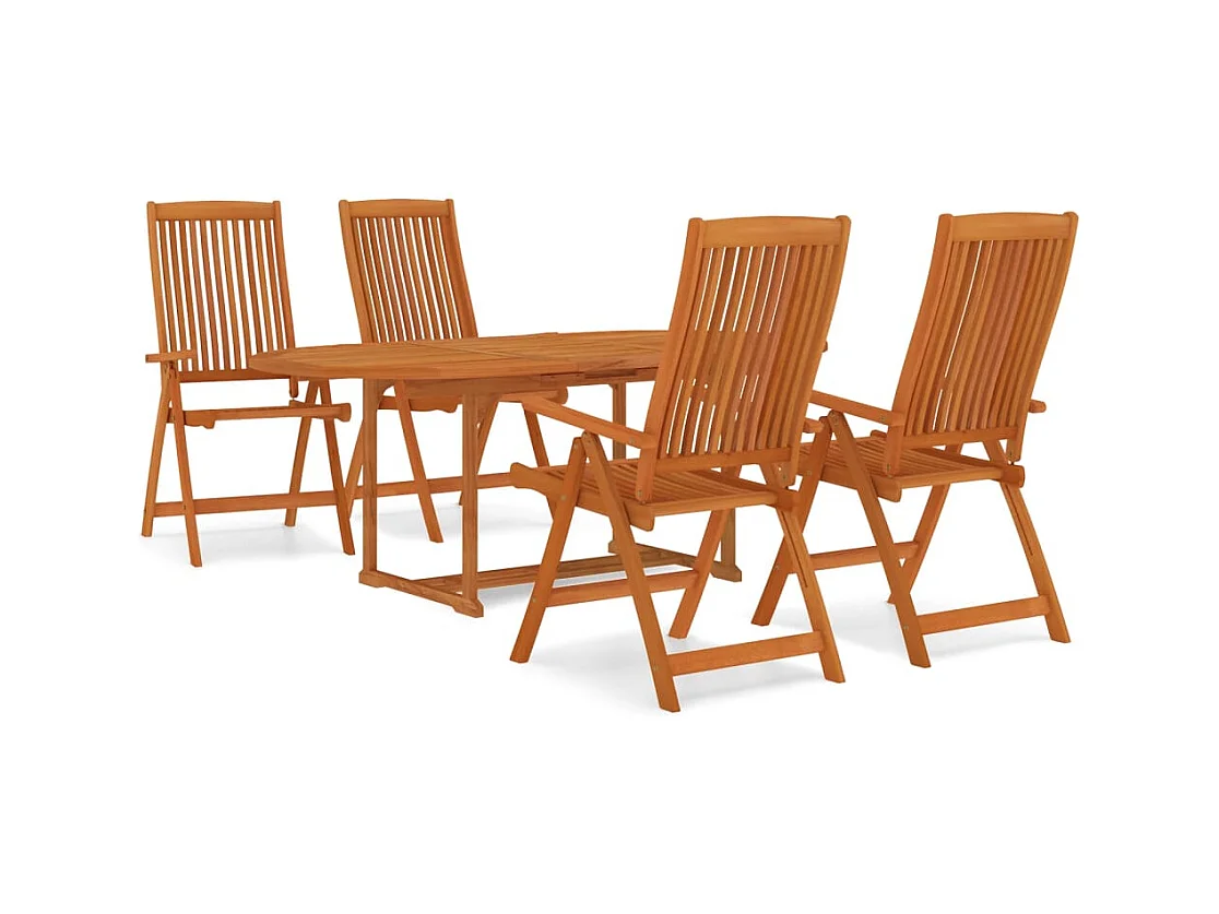 Kurt Alan  Ensemble à manger de jardin 5 pcs Bois d'eucalyptus massif