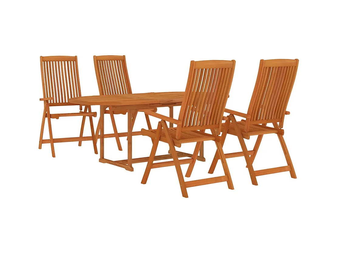 Kurt Alan  Ensemble à manger de jardin 5 pcs Bois d'eucalyptus massif