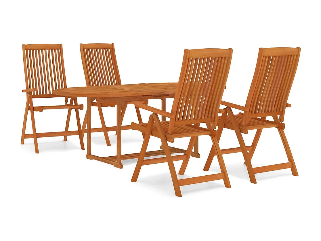 Kurt Alan  Ensemble à manger de jardin 5 pcs Bois d'eucalyptus massif