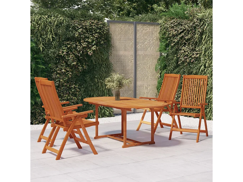 Kurt Alan  Ensemble à manger de jardin 5 pcs Bois d'eucalyptus massif
