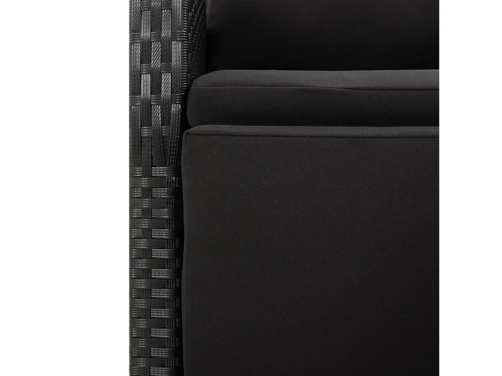 Arvild  Ensemble à manger de jardin 9pcs coussins noir résine tressée