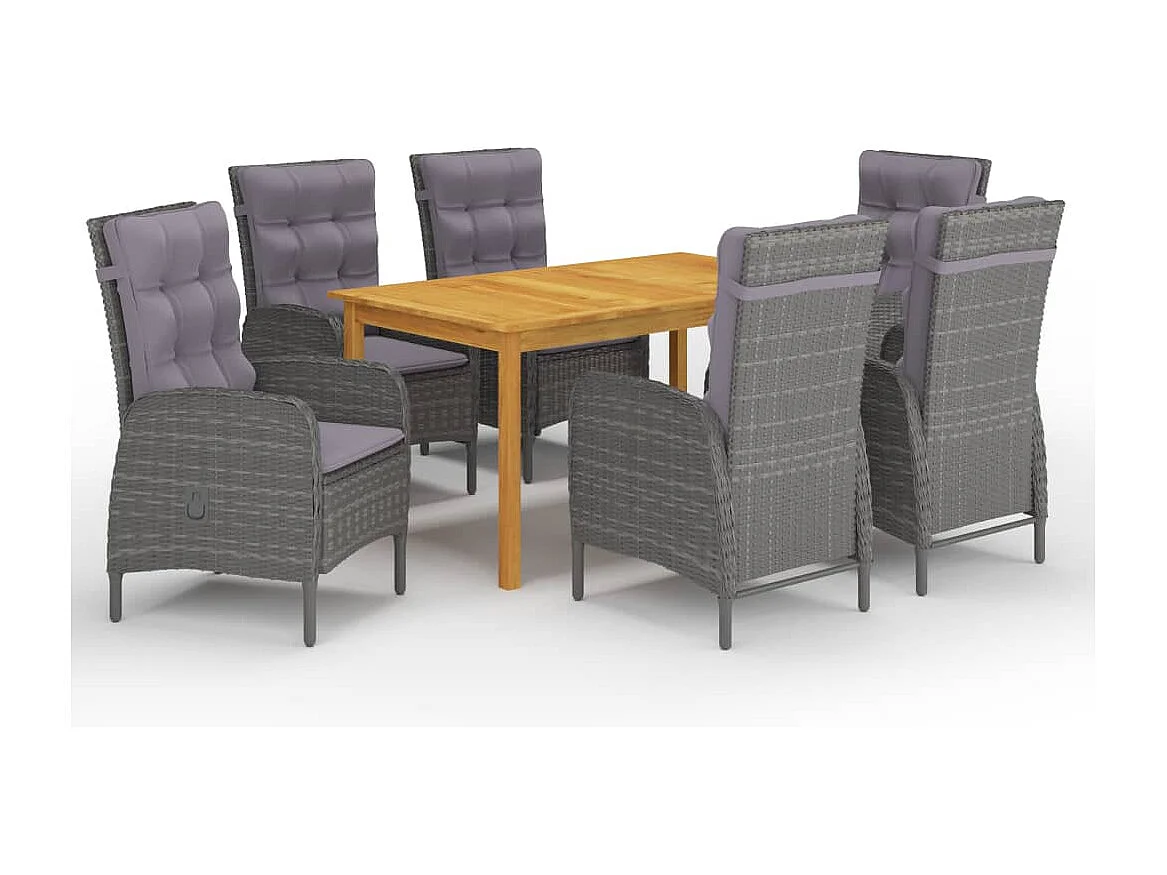 Brylin  Ensemble à manger de jardin 7 pcs Gris