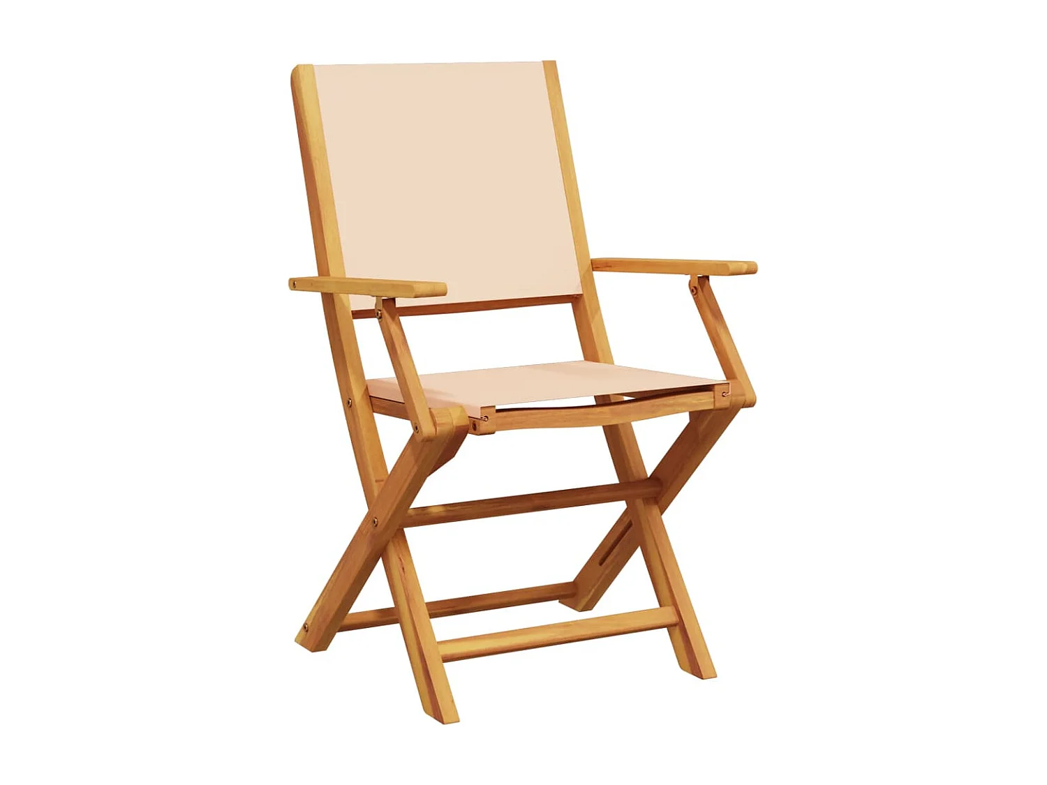 China Grove  Ensemble à manger de jardin 5 pcs beige tissu et bois massif