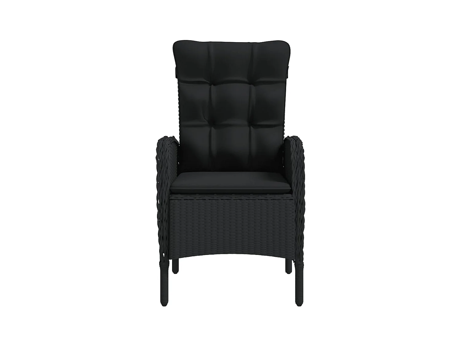 Vernon  Juego de comedor de jardín 7 piezas con cojines negro