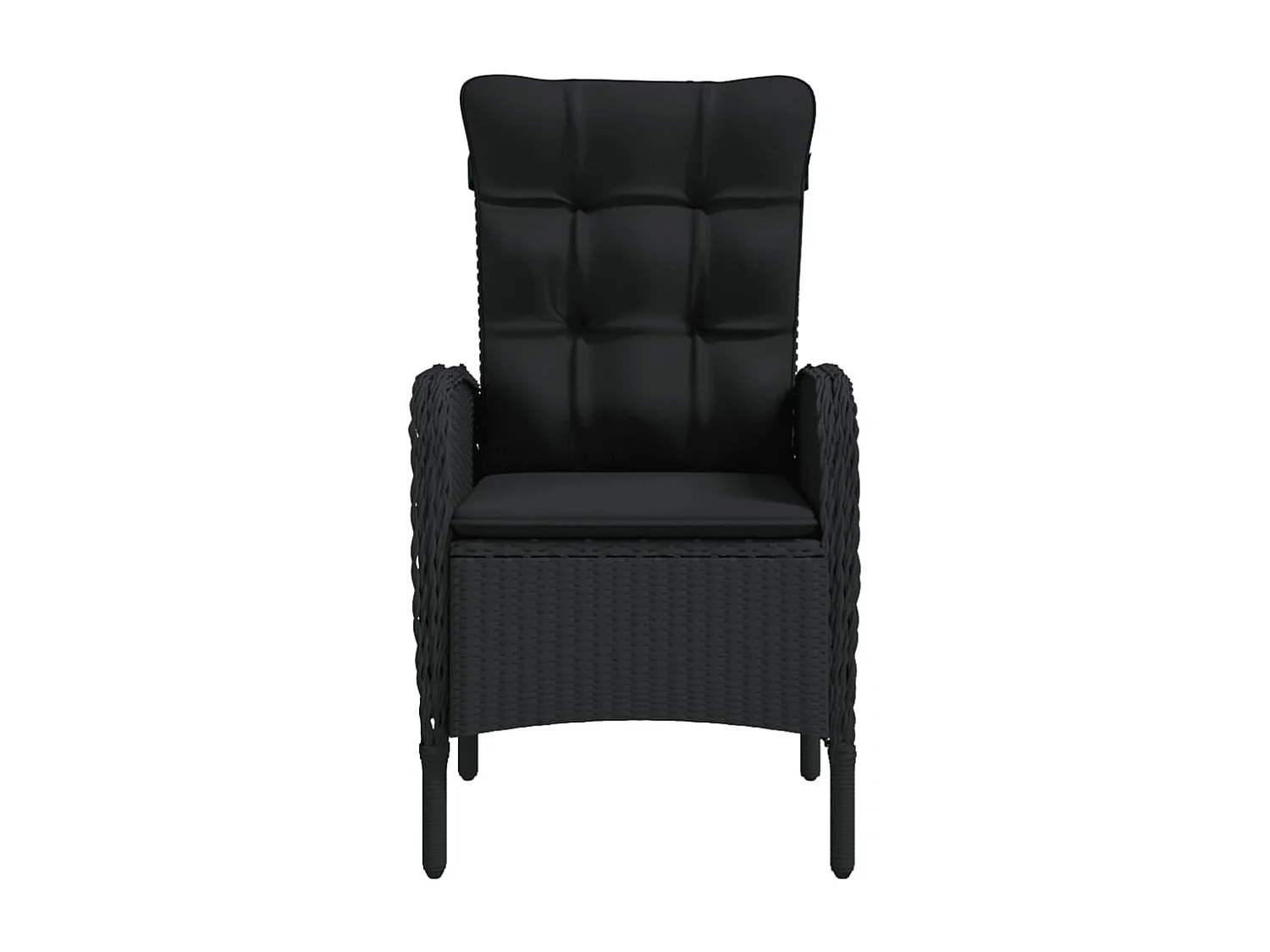 Vernon  Juego de comedor de jardín 7 piezas con cojines negro