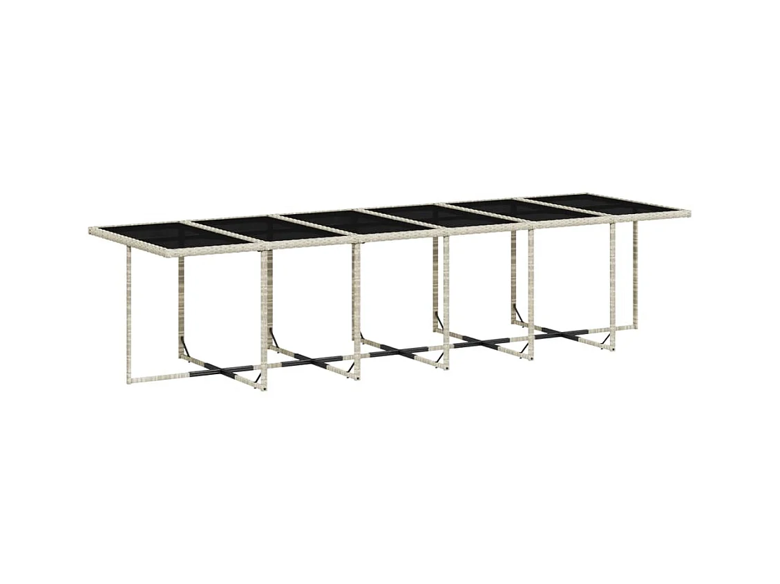 An Daingean  Ensemble à manger de jardin et coussins 17 pcs gris clair rotin