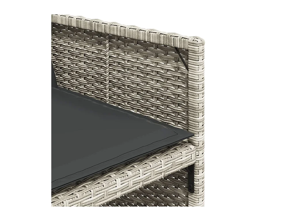 An Daingean  Ensemble à manger de jardin et coussins 17 pcs gris clair rotin