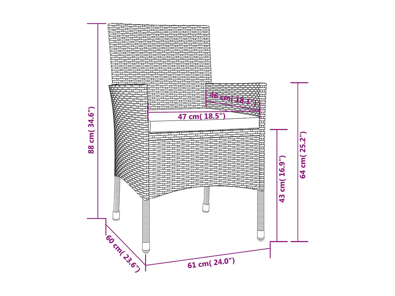 Prolenta Premium -  Ensemble à manger de jardin avec coussins 5pcs Beige poly rotin