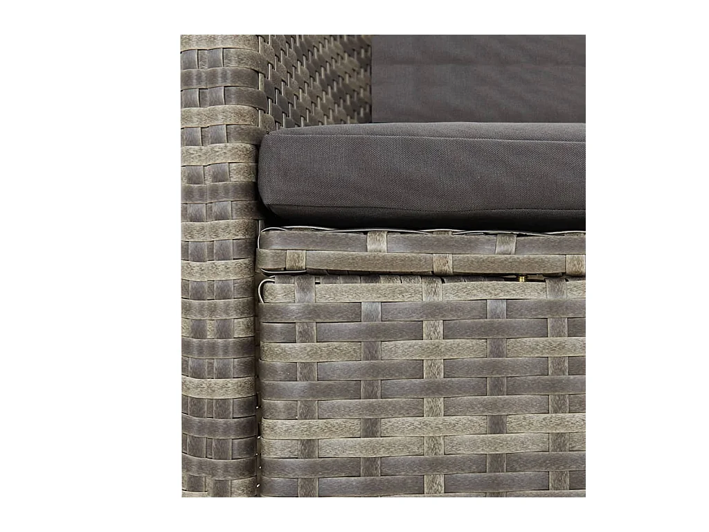 Central Valley  Ensemble à manger de jardin 9 pcs coussins gris résine tressée