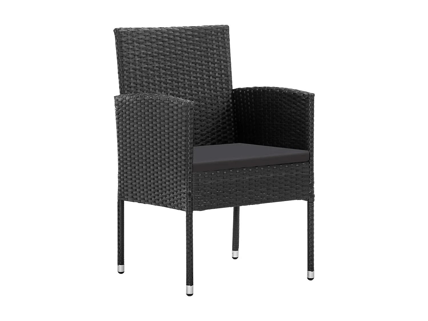 Lara  Ensemble à manger de jardin 9 pcs Noir