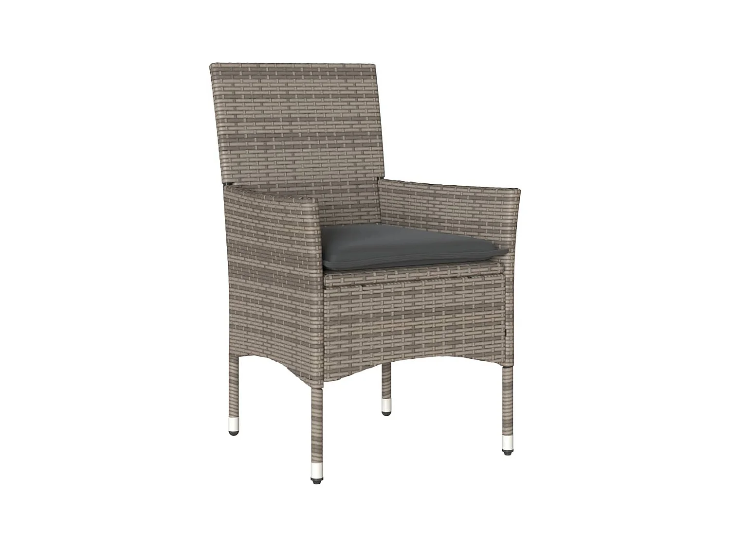 Les Mureaux  Ensemble à manger de jardin et coussins 7 pcs gris rotin acacia