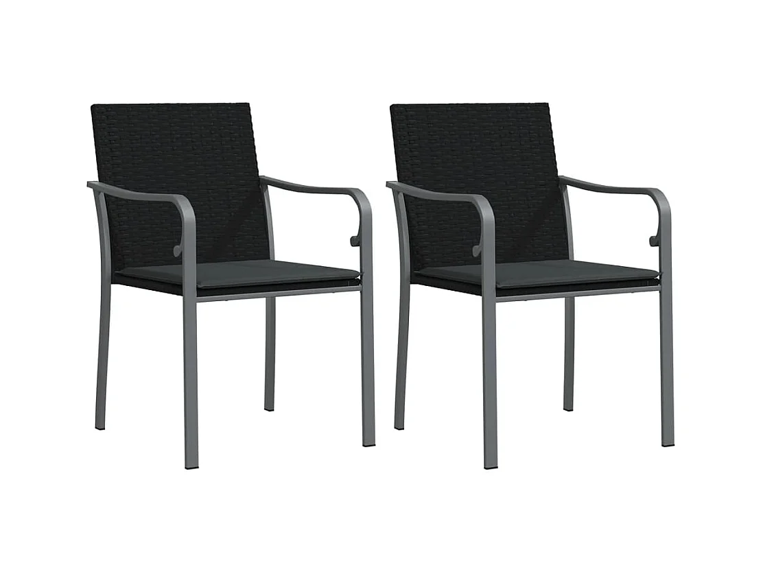 Tholen  Ensemble à manger de jardin 3 pcs coussins résine tressée acier