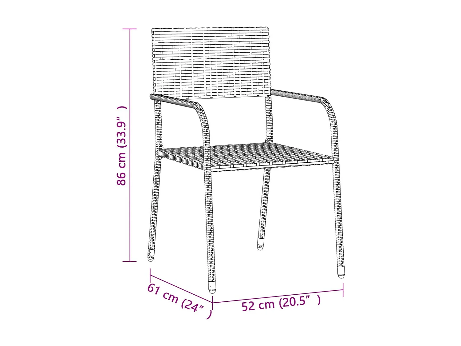 Sophie-Liliane  7-delige Tuinset poly rattan grijs