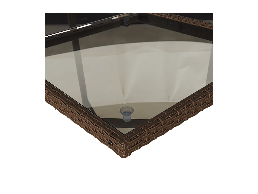 Emilia  Ensemble à manger de jardin et coussins 17 pcs marron rotin