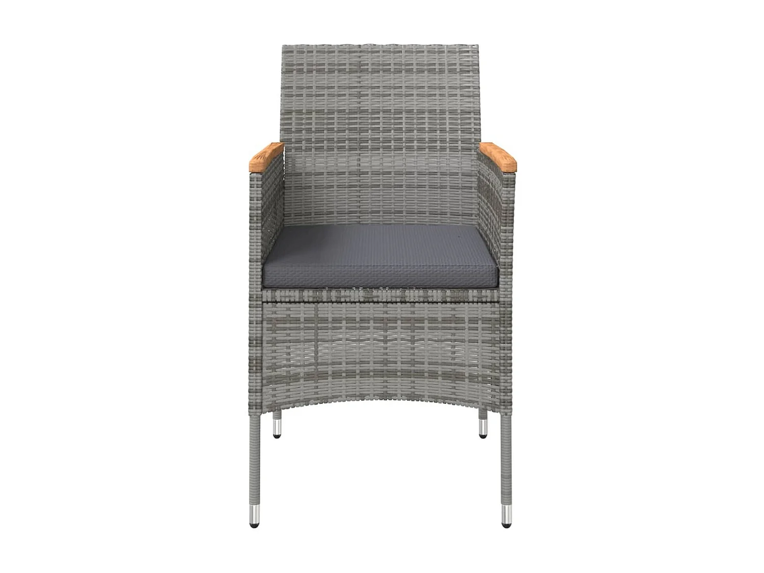 Frynjal  Ensemble à manger de jardin et coussins 5pcs Gris/noir