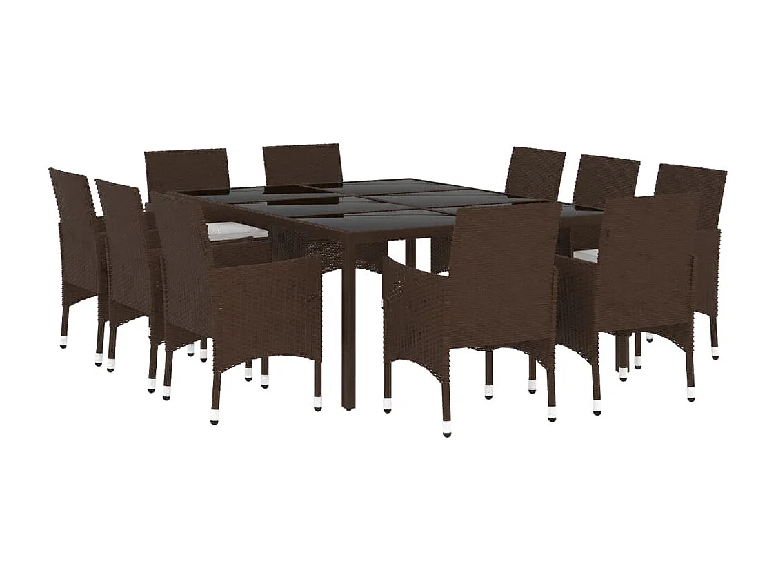 Havron  11-delige Tuinset poly rattan bruin