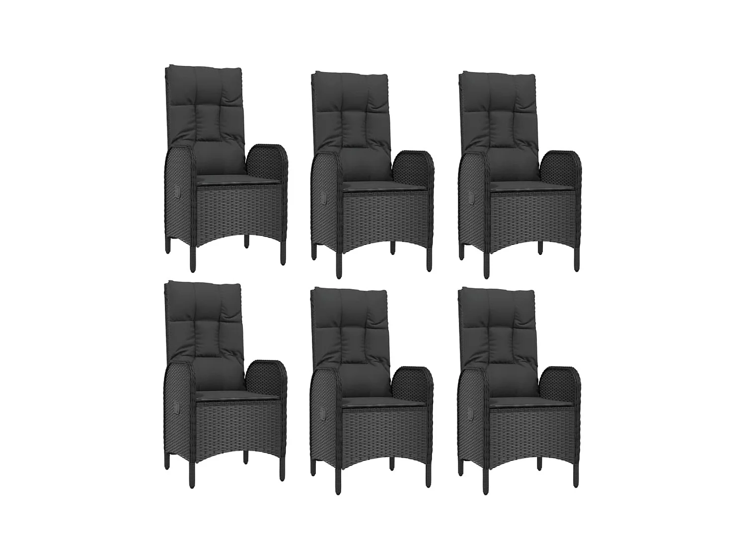 Cisternino  Ensemble à manger jardin 9pcs et coussins noir résine tressée