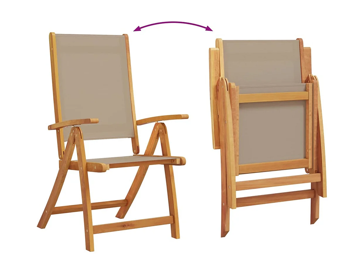 Bussum  Juego comedor de jardín 9 pzas madera maciza acacia y textileno