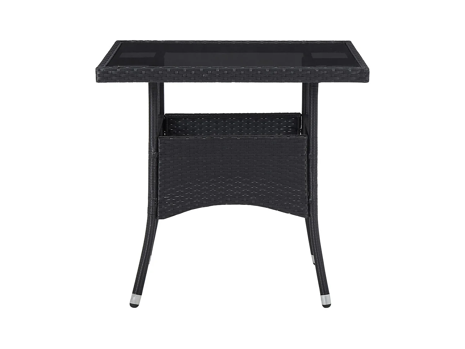 Deerlijk  Muebles de jardín 3 piezas ratán sintético y vidrio negro