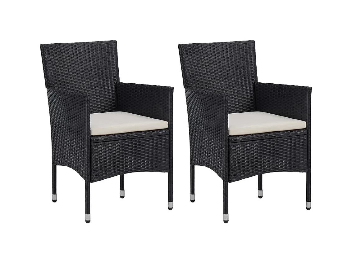 Deerlijk  Muebles de jardín 3 piezas ratán sintético y vidrio negro