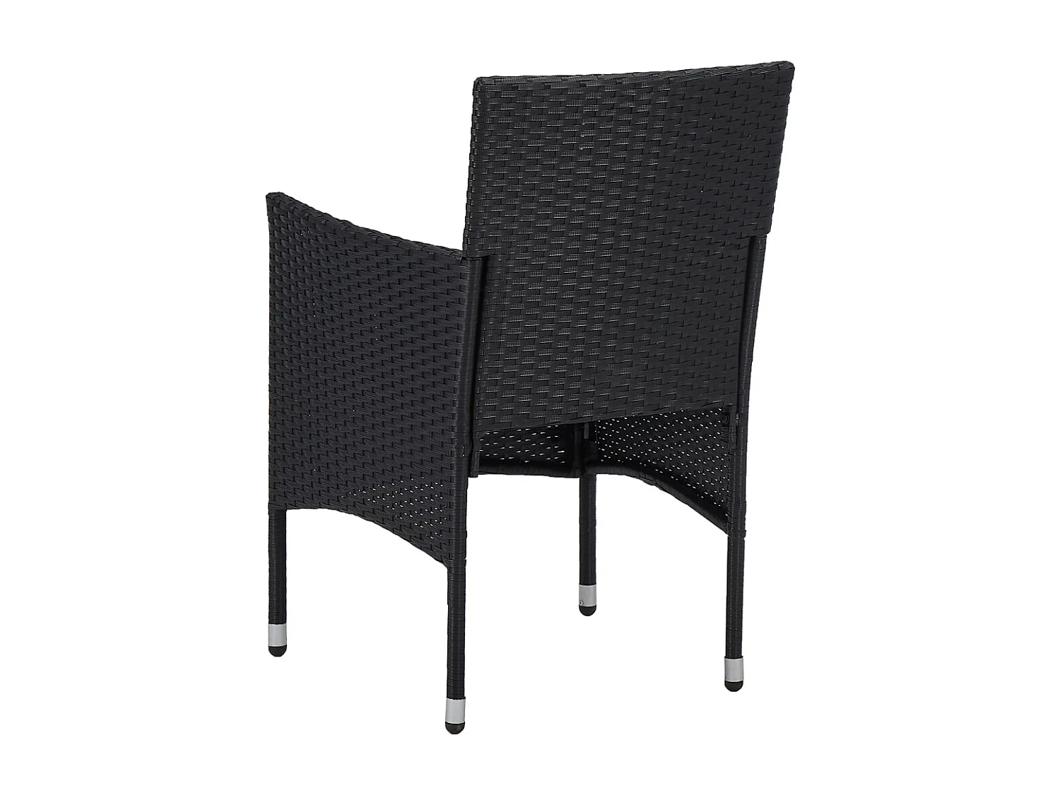 Deerlijk  Ensemble à manger de jardin 3 pcs Noir Résine tressée et verre