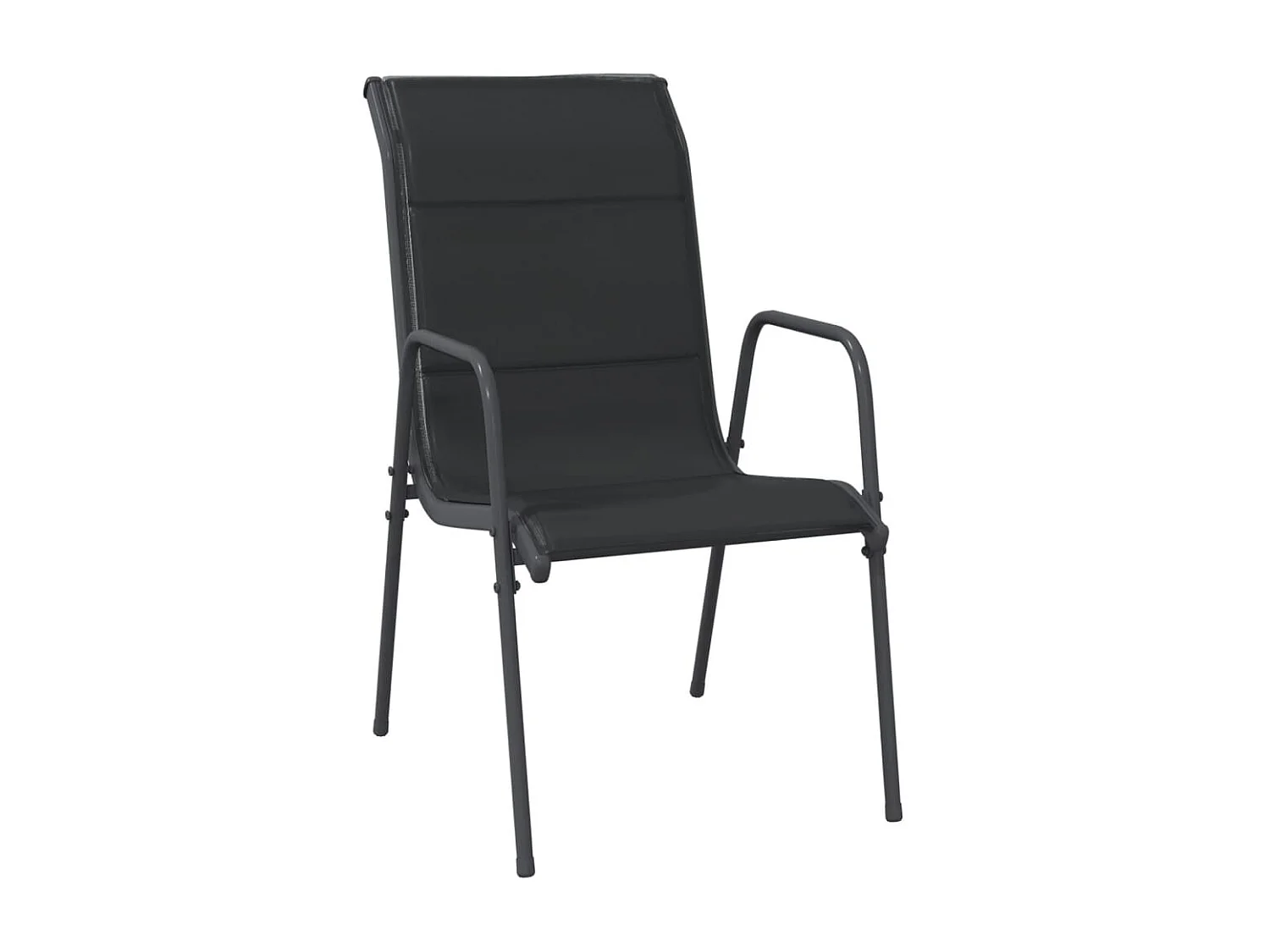 Ellensburg  Juego de comedor para jardín 7 piezas acero y textilene negro