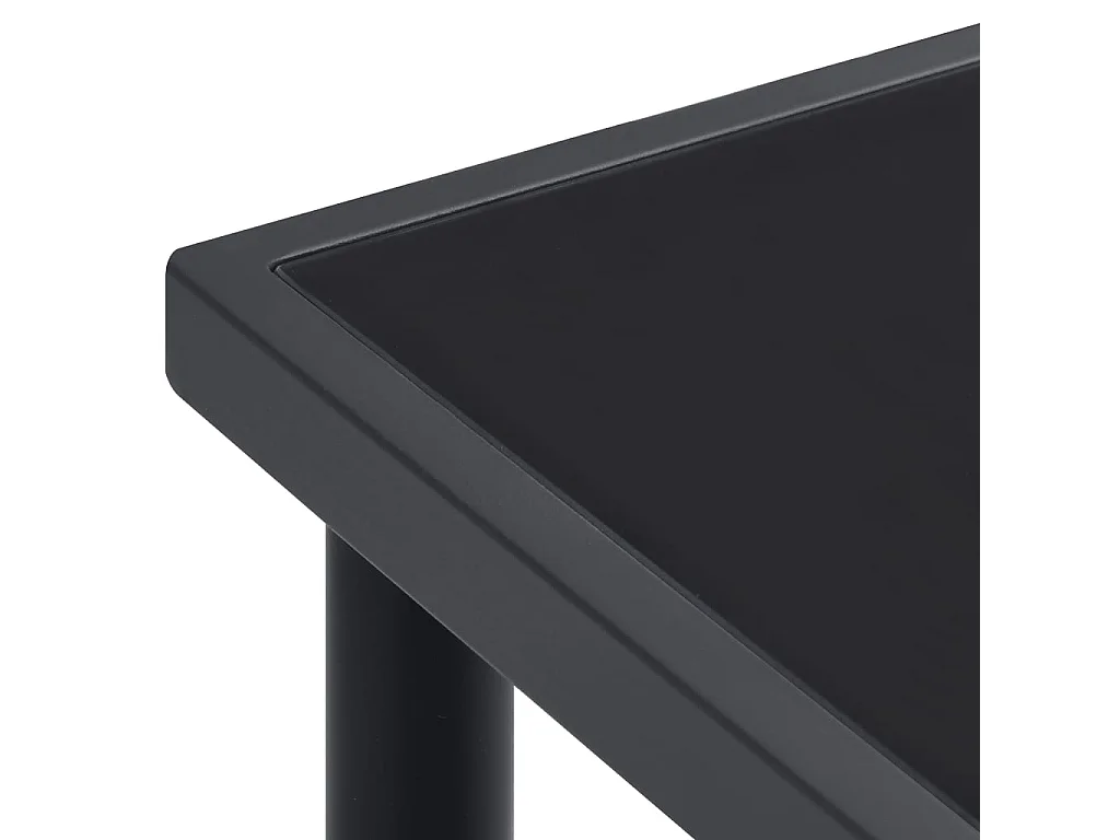 Ellensburg  Juego de comedor para jardín 7 piezas acero y textilene negro