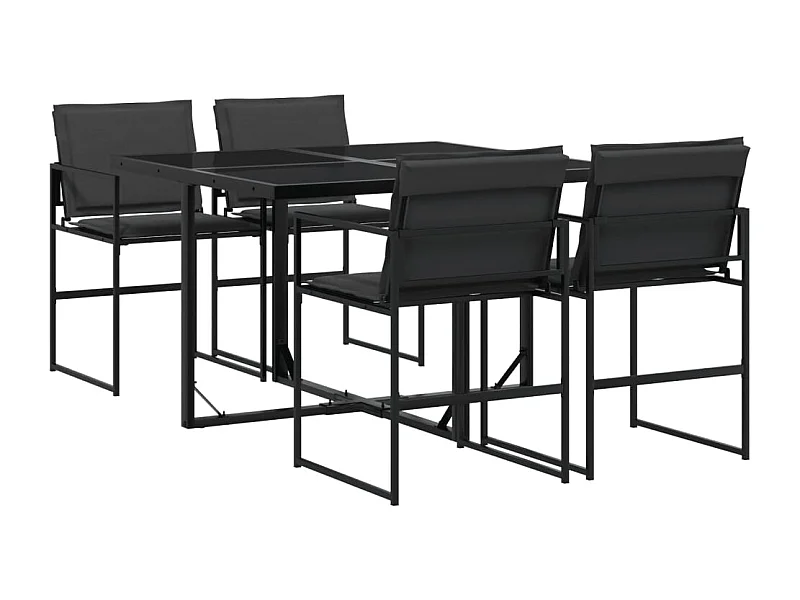 Francis  5-delige Tuinset met kussens textileen zwart