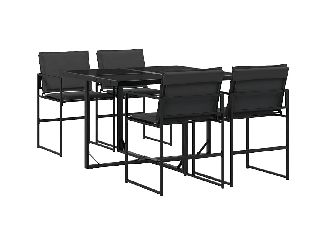 Francis  5-delige Tuinset met kussens textileen zwart