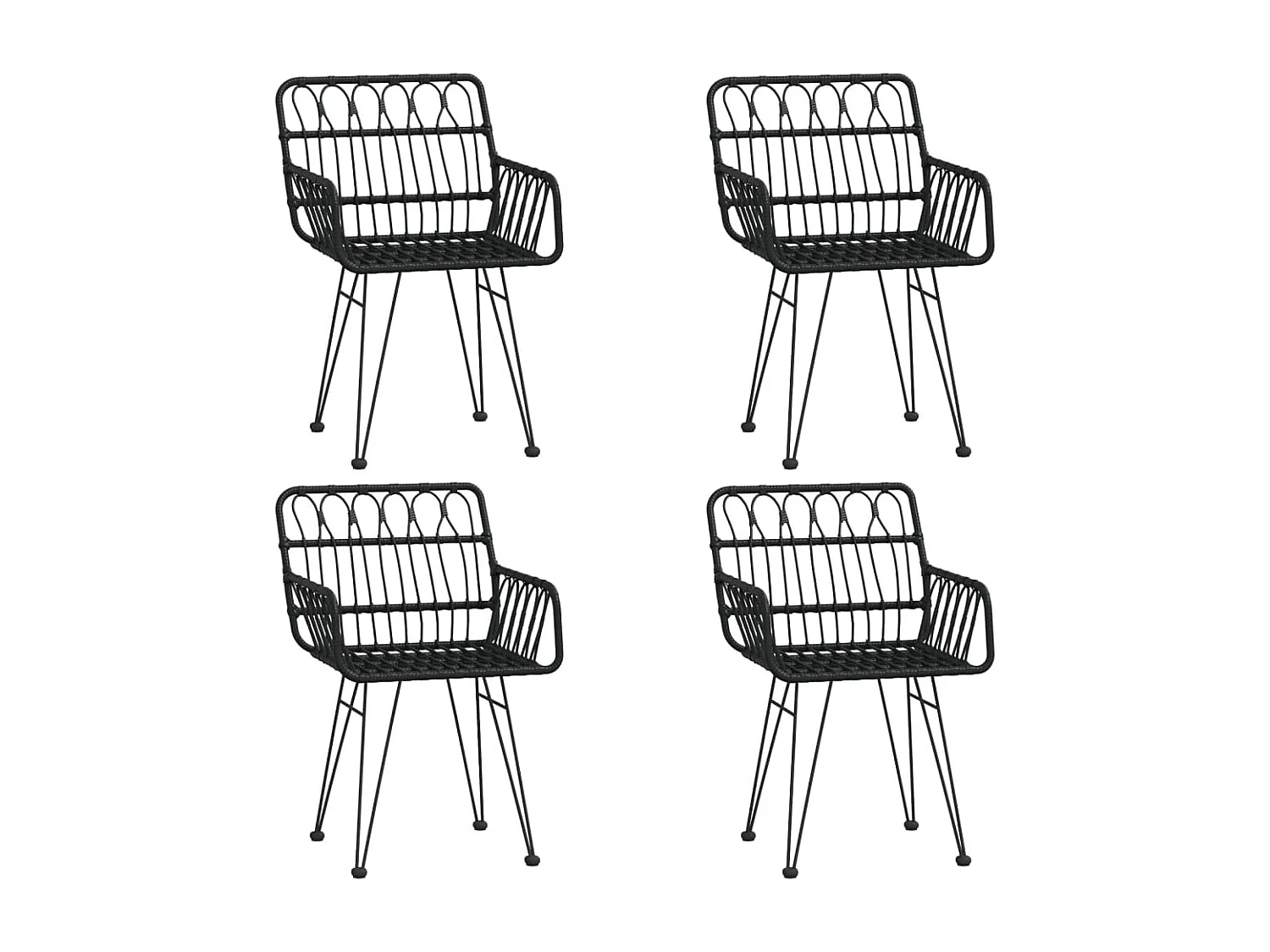 Arkadelphia  5-delige Tuinset poly rattan zwart