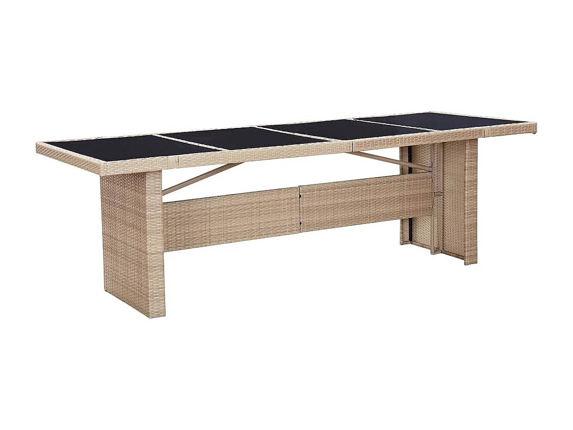 Bahae  Set comedor de jardín 9 piezas y cojines ratán sintético beige