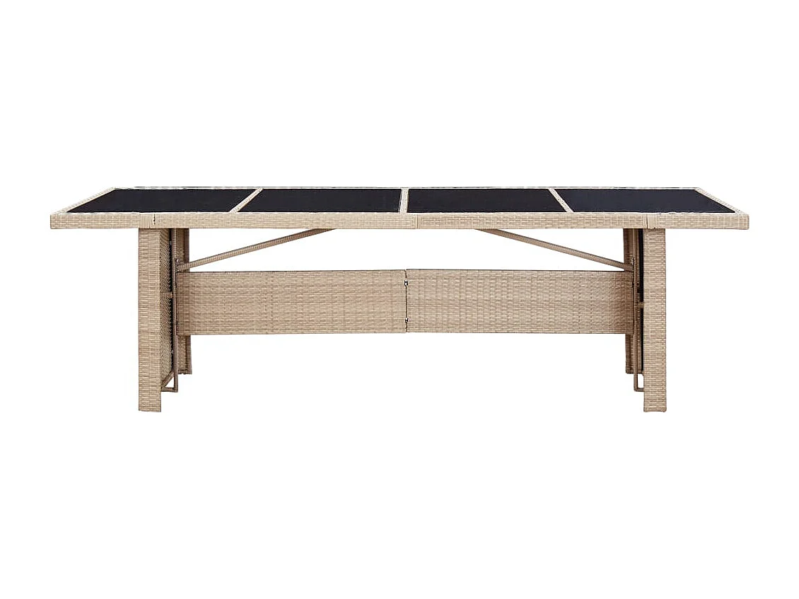 Bahae  Set comedor de jardín 9 piezas y cojines ratán sintético beige