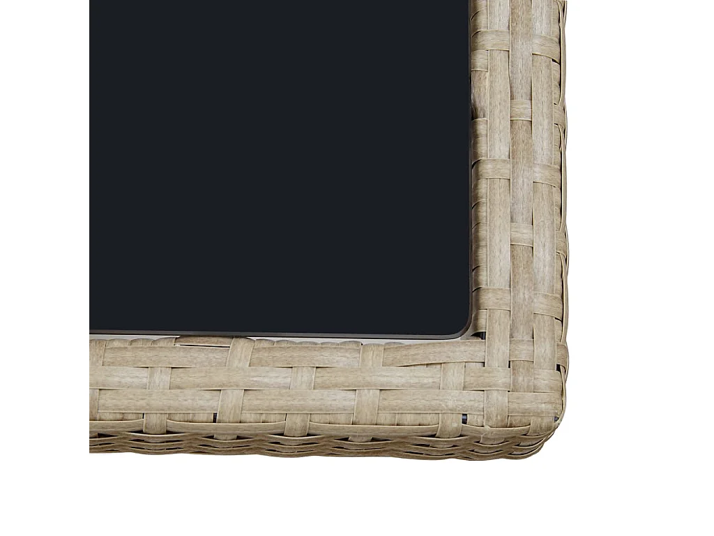 Bahae  Set comedor de jardín 9 piezas y cojines ratán sintético beige