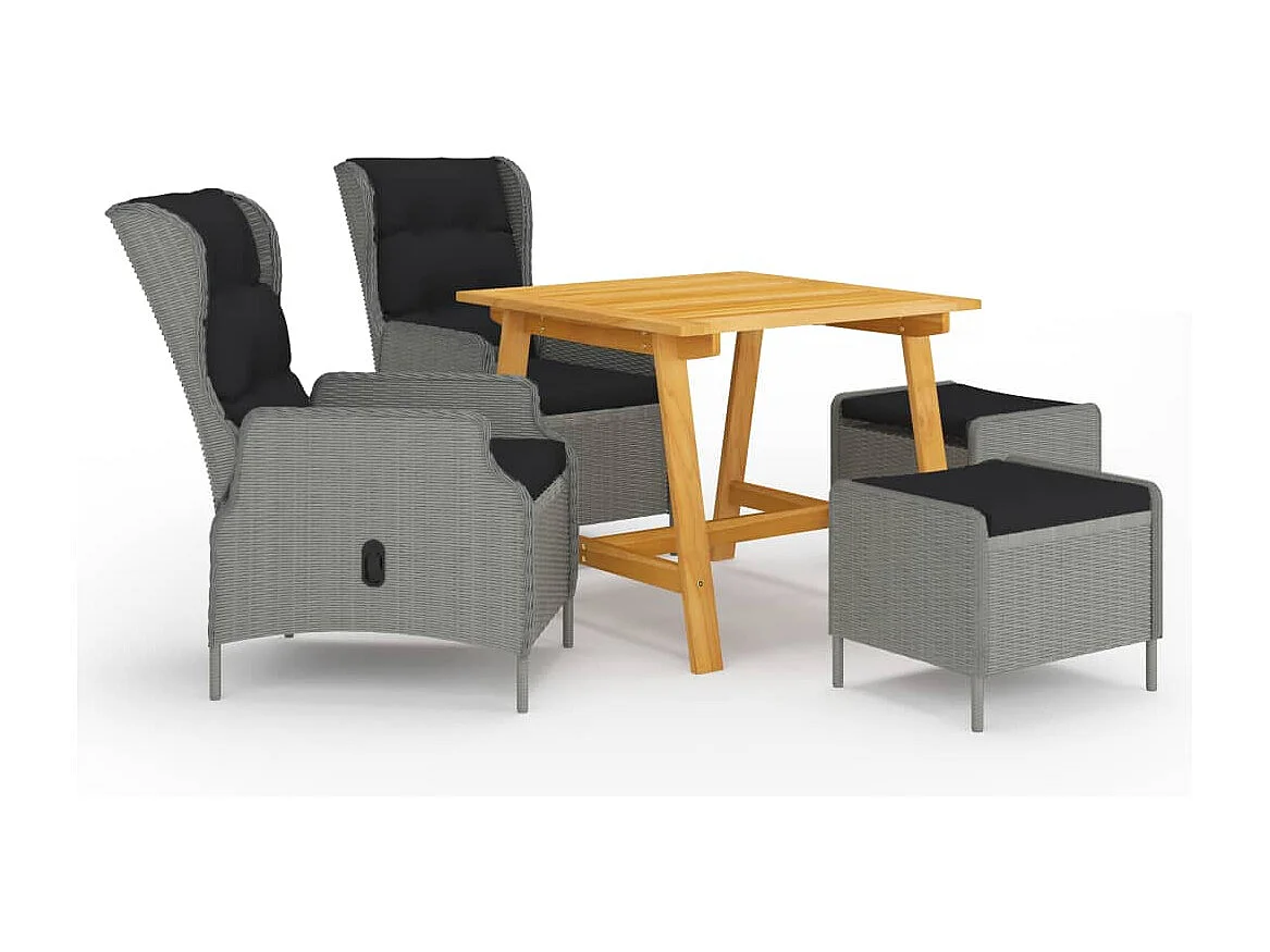 College Park  Ensemble à manger de jardin 5 pcs Gris clair