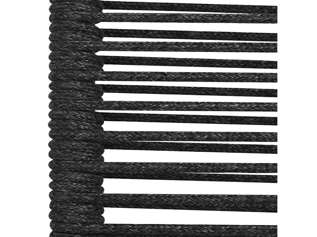 Askainen  Ensemble à manger d'extérieur 5pcs Corde en coton et acier Noir