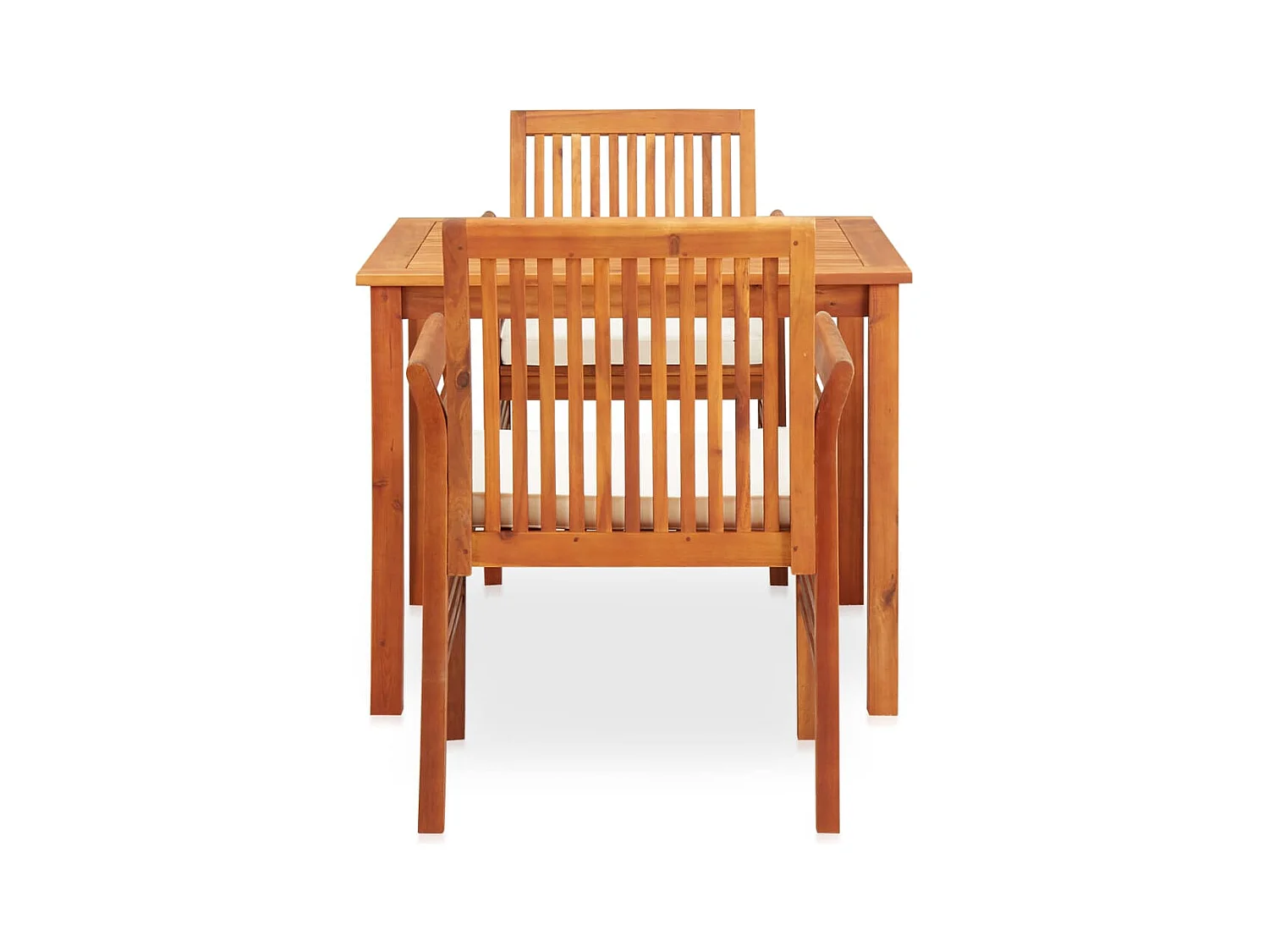 Xendar  Ensemble à manger d'extérieur 3 pcs et coussins Acacia solide