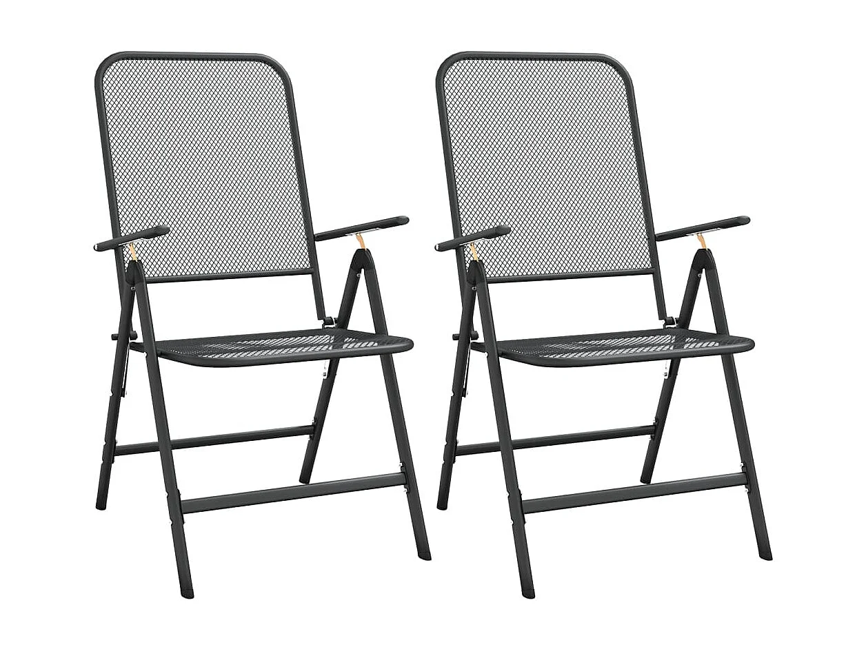 Prolenta Premium -  Set de comedor de jardín 3 pzas malla metal expandido antracita