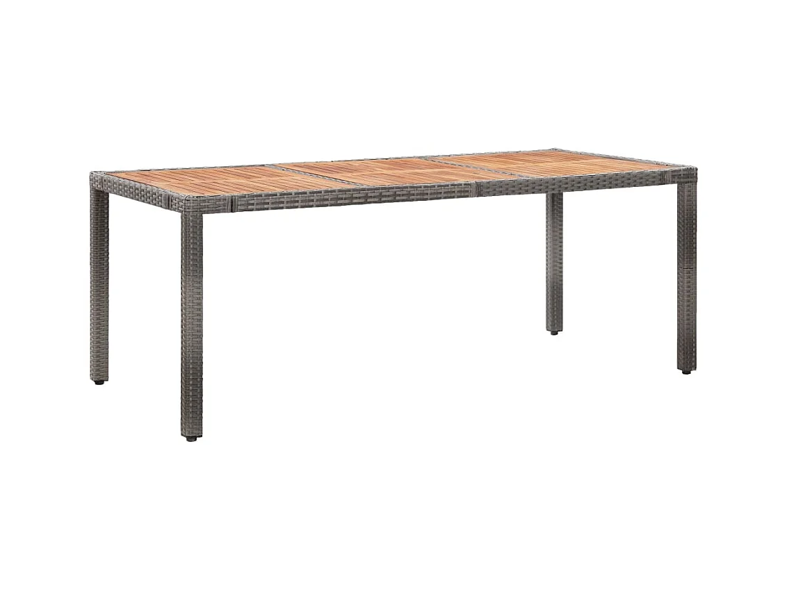 Farina  Ensemble à manger d'extérieur 9pcs coussins Résine tressée Gris